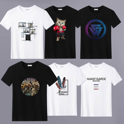 短袖t恤男士夏季潮流半袖體恤韓版男裝衣服上衣打底衫定制批發