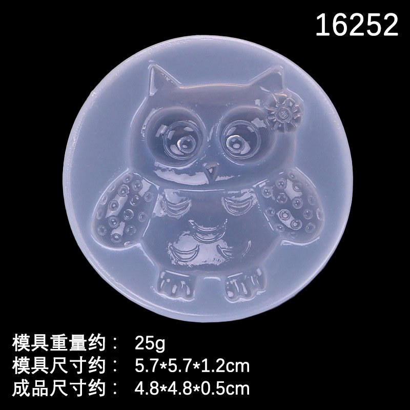 Espejo epoxi molde niña búho feliz oso hecho a mano DIY joyería Decoración Accesorios Silicona