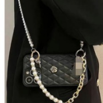 Simple y elegante patrón de rombos para iphone16ProMax perla diagonal 14 Apple 15 funda para teléfono móvil 13 mujer 16