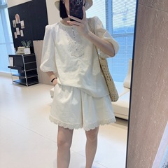軽やかな国民風〜新しい中国風の軽くてファッショナブルなリネンパフスリーブ半袖スーツ女性用夏新G053013