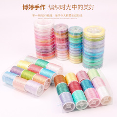 6本の幻彩金銀線ストランドdiy巻線ネックレスロープ手編み手作り塔線カメレオンカラー