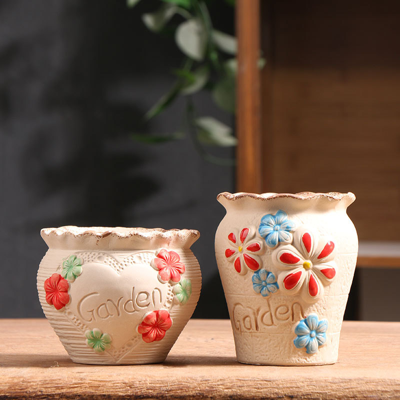 Centrarse en la maceta fábrica de maceta de flores de carne doméstica directa cerámica especial de maceta de cerámica al por mayor