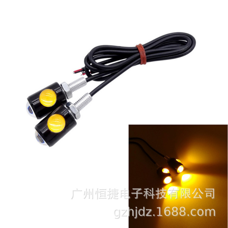 Luz de Matrícula LED Doble para Motocicleta, Tornillo de Alta Potencia, Luz Inversa Tipo Ojo de Águila - Luz Decorativa para Coche