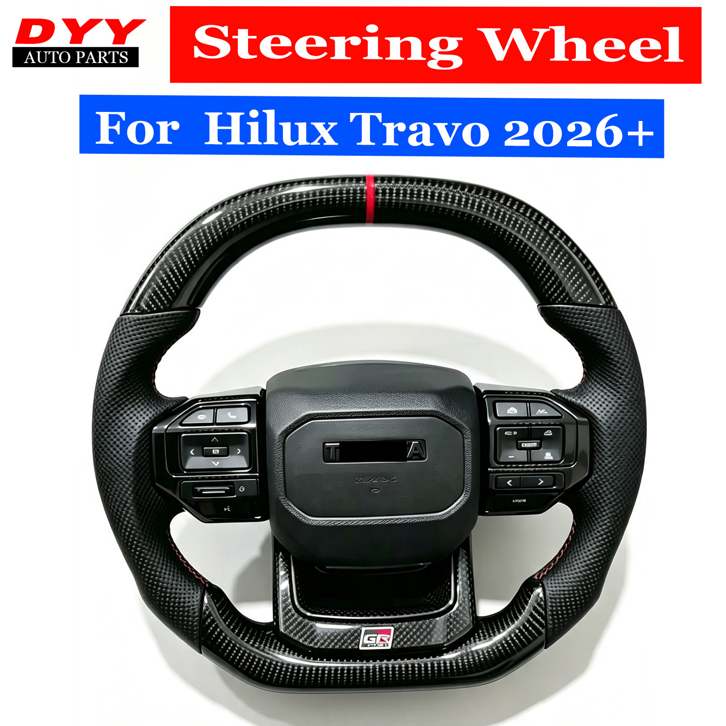 Suitable for Hilux Travo carbon fiber steering wheel, Hilux Travo upgraded steering wheel, Revo old to new conversion