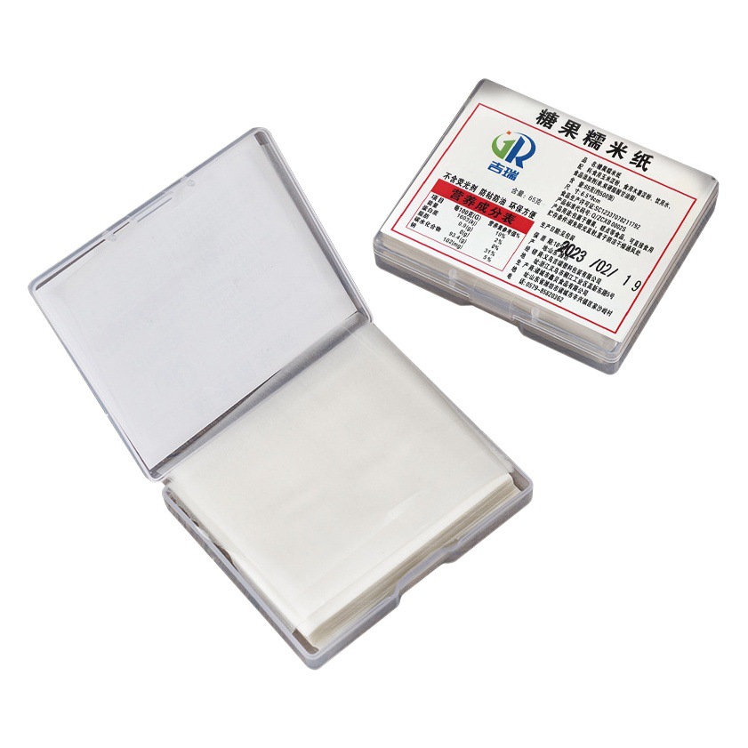 Turrón de fruta burro-ocultar pastel de gelatina comestible papel de arroz glutinoso turrón comida y ropa 100 piezas 500 piezas en bolsas en caja