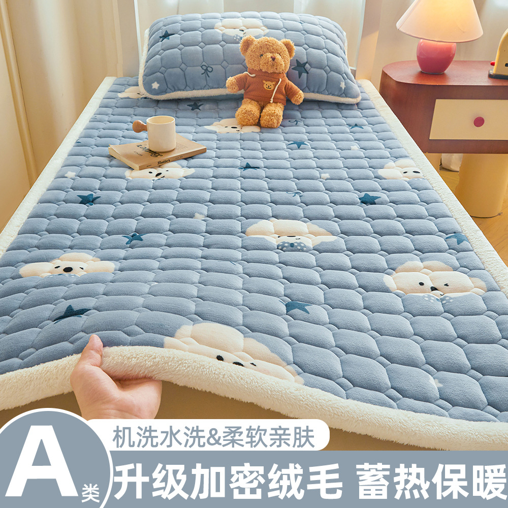 A級学生寮用ミルクベルベットマットレス、冬用厚手フリースパッド、入学時寮用シングルベッドマットレス