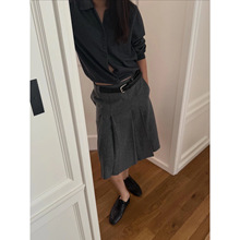 现 2025冬季新款韩国设计师nothing wr*tten百褶羊毛半身裙