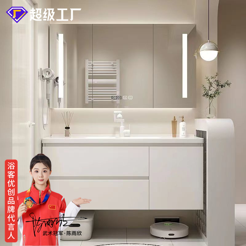 Baños de cerámica personalizados modernos lavabo gabinete lavabo gabinete de baño combinación de nuevo tipo baño