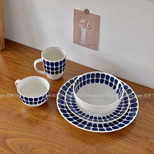 BB4C wholesales Finland 24 hours same style ceramic tableware dishes Western food plates coffee cups saucers mugs