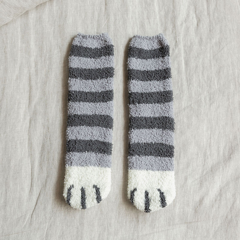 サンゴの靴下の男女のカップルの秋冬のベルベットの厚い猫の爪の靴下の保温の睡眠の靴下の床の靴下の月子の靴下|undefined