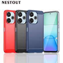 适用红米13 4G手机壳Redmi Note13R保护套拉丝炭纤维全包防摔加厚