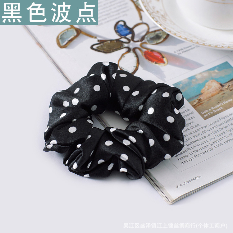 19 M 3,5 CM banda de pelo de seda banda de goma gruesa alta elástica Cola de Caballo updo cuerda de pelo accesorios para el cabello hembra Flor de seda de morera tocado