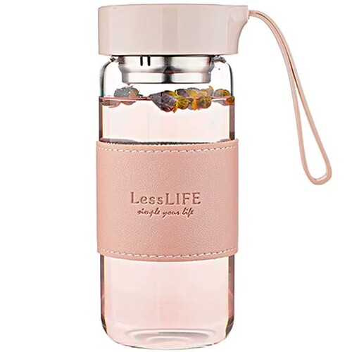 Stylish Borosilicate Glass Water Cup, Portable for Men and Women, with Lid, Simple Transparent Cup, with Cup Cover, On-the-Go Tea Cup