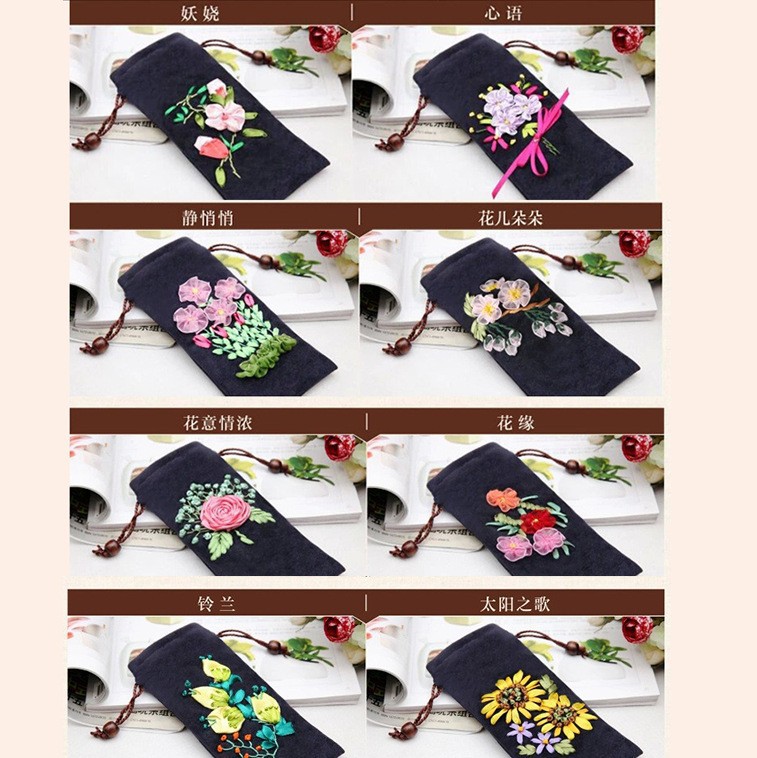 Nuevo bordado hecho a mano DIY bolsa de teléfono móvil de estilo europeo tridimensional bordado material de la tela paquete kit principiante