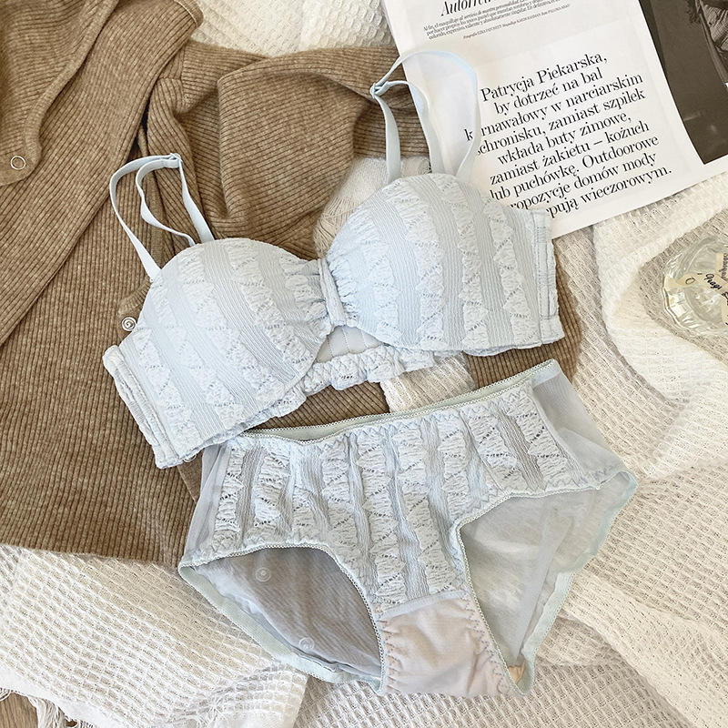 Jenny Coco original de verano Fairy Wind delgado conjunto de ropa interior para mujeres que se reúnen en la adolescencia pura deseo de encaje hermoso sostén de espalda