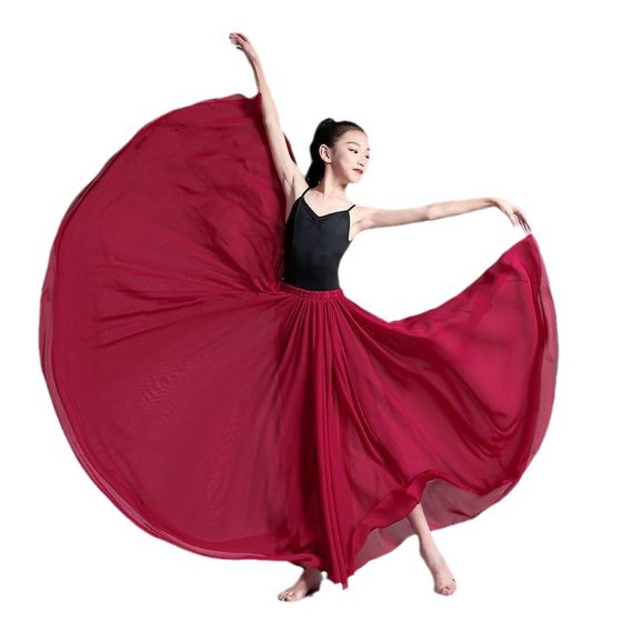Children's Dance large swing skirt Wanjiang dance skirt Xinjiang ethnic dance children's performance costume classical dance practice performance costume