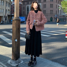 大码胖小香苏粗花呢外套连衣裙女秋冬显瘦名媛两件套200斤