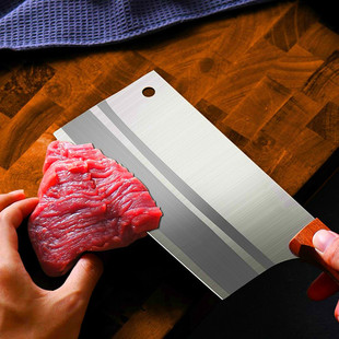 Kitchen knife household stainless steel knife solid wood handle chopping knife chef special meat slice knife kitchen sharp slicing knife
