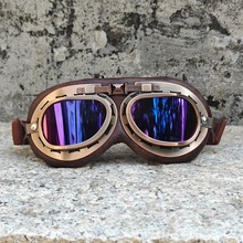 哈雷眼镜风镜卡丁复古银框古铜护目镜折角摩托防风护目镜