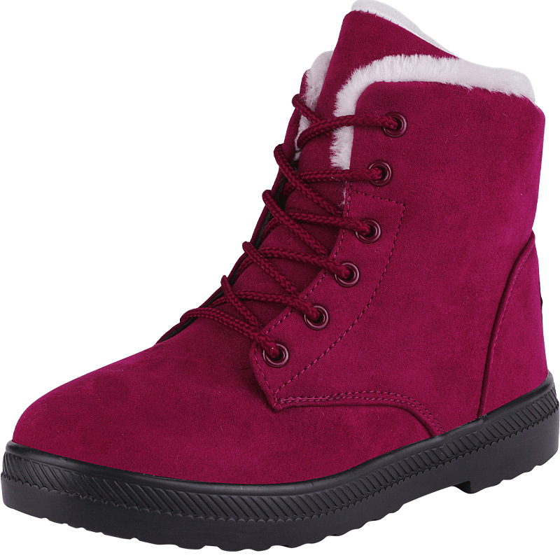 Jinjiang zapatos botas de nieve transfronterizas zapatos de algodón de mujer integrados de piel más tamaño botas de mujer botas de nieve estilo coreano zapatos cálidos de invierno
