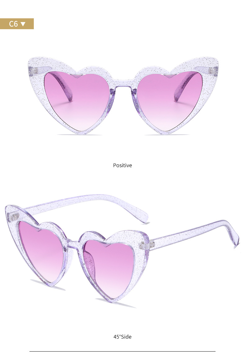 Casual Retro Heart Shape Ac Special-shaped Mirror Full Frame Women's Sunglasses display picture 3