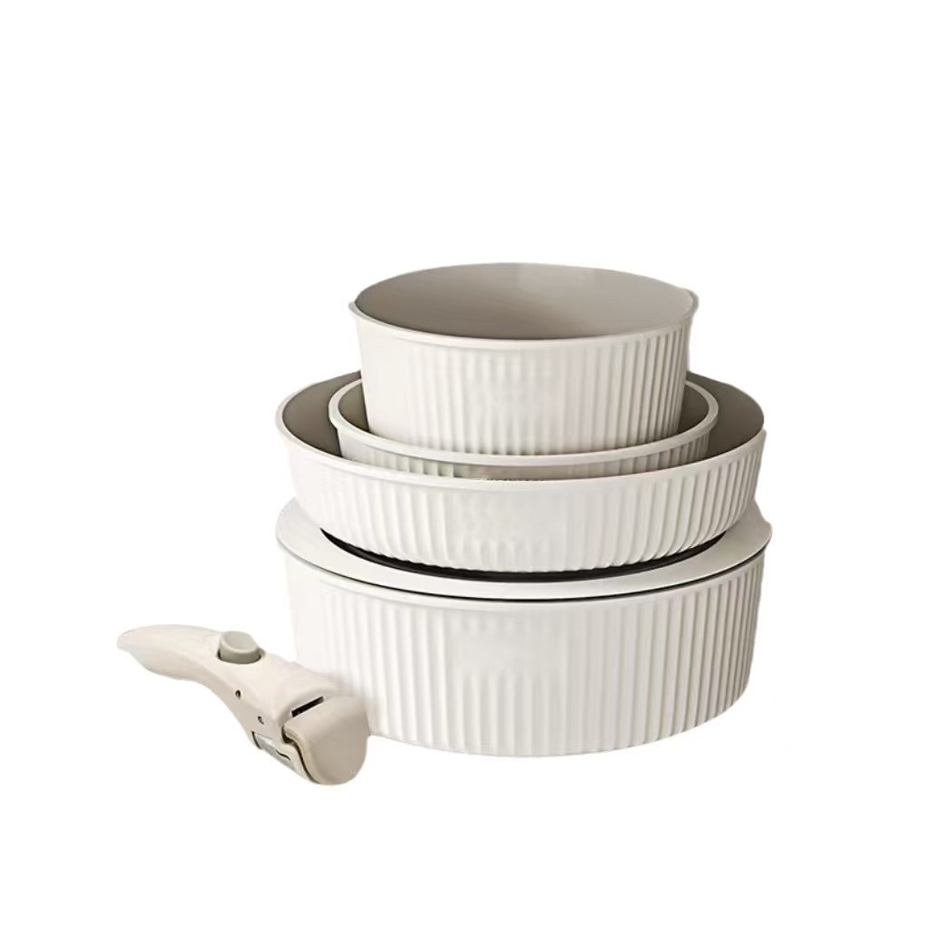 Olla antiadherente de cerámica transfronteriza, juego de mango desmontable, olla, olla de sopa, cocina de inducción doméstica, estufa de gas