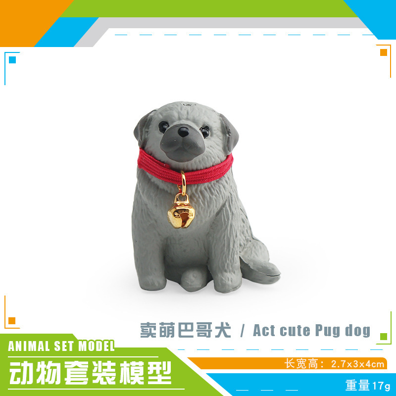 Transfronterizos mini simulación perro de madera panda cerdo conejo blanco serpiente blanca hámster nutria foca animal adornos modelo juguete