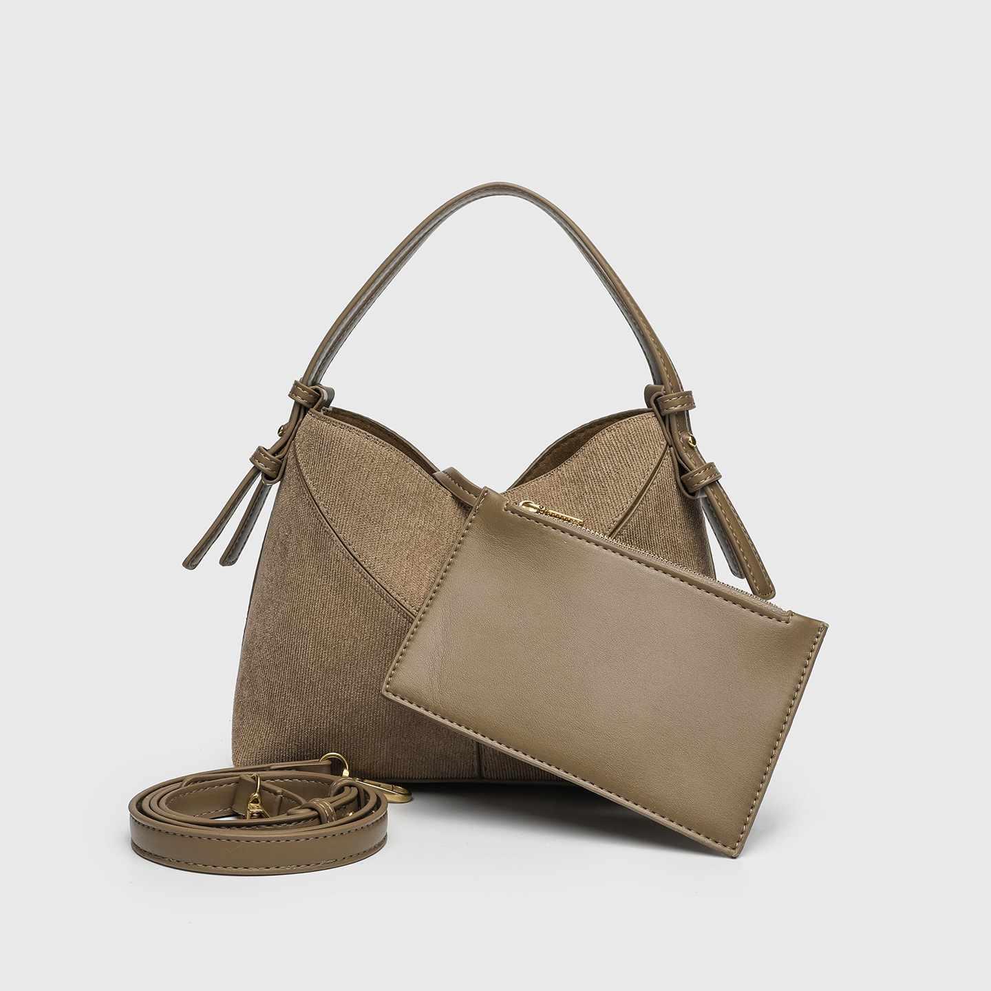 Qadın kanvas çanta - bucket və crossbody modeli