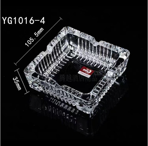 Manzana verde transparente diamante cigarrillos cenicero KTV hotel casero cuadrado cenicero de vidrio redondo al por mayor