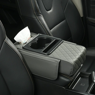 Armrest box pad Heightening Pad 4-in-1 Car Tissue - grey