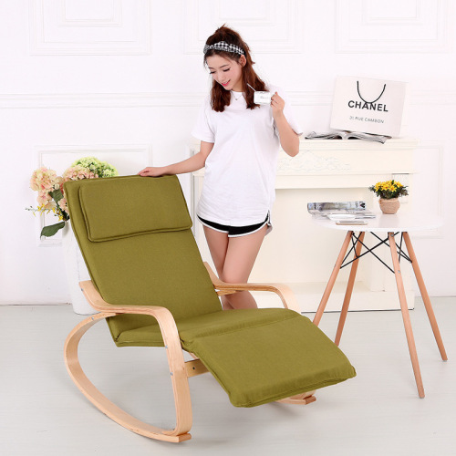 Solid birch wicker rocking chair Nordic Baoen chair folding chair lounge chair balcony leisure chair manufacturer adult nap chair