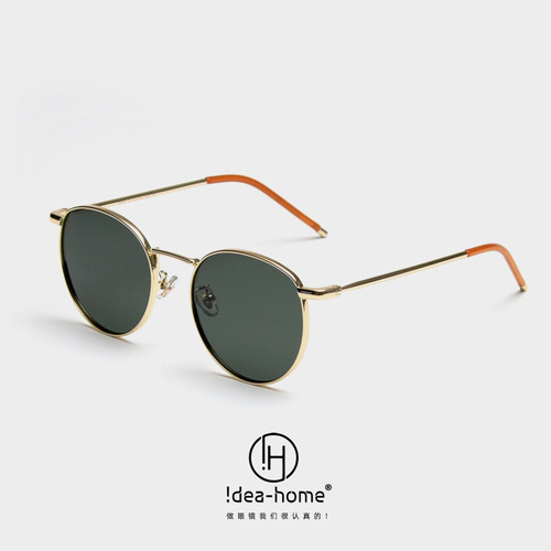 D017 Korean style polarized metal sunglasses sunglasses for women with round frame retro ins personalized glasses for men