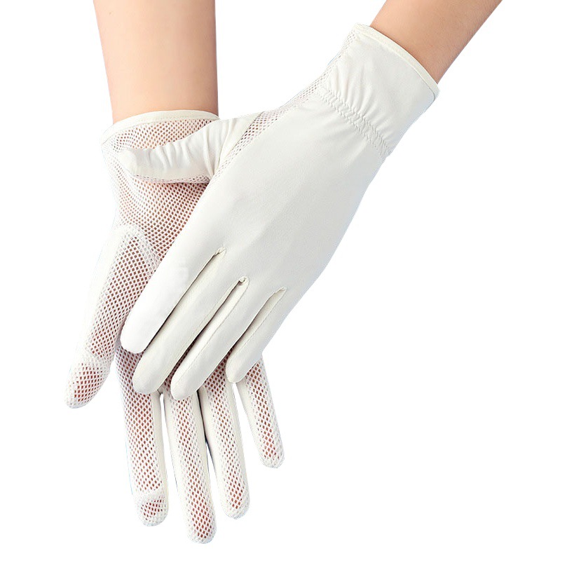 Guantes de protección solar conducción de verano para mujer montar en tranvía Pantalla táctil a prueba de rayos UV deportes guantes de seda de hielo de secado rápido