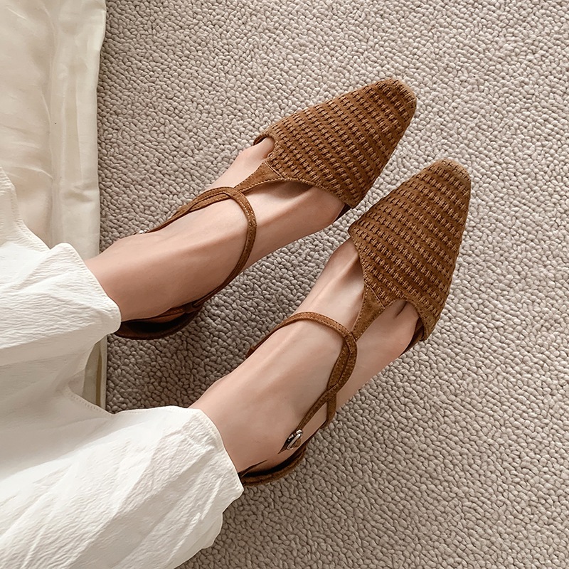 Sexy fashionable sandals square toe stiletto heels