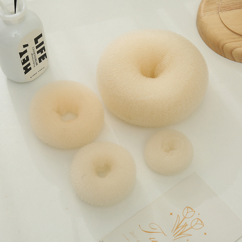 Platillo de rosquilla, mujer perezosa, lazo para el cabello con cabeza de bola esponjosa, artefacto para niños, tocado de capullo, accesorio para el cabello coreano