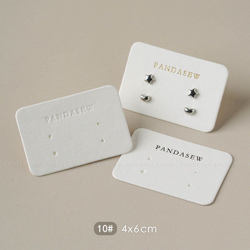 Pandasew 印制logo简约厚克重黑白卡纸耳环吊坠项链收纳|undefined