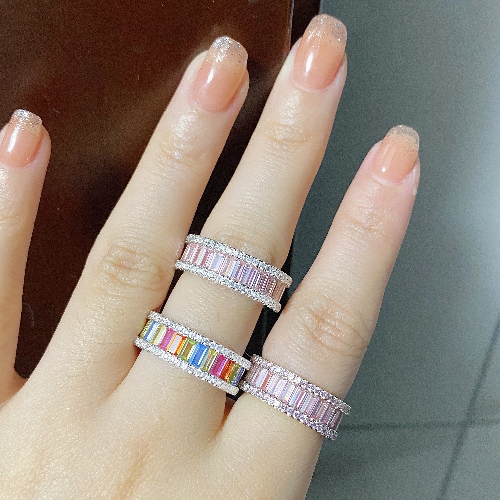 Fashion Geometric Sterling Silver Plating Zircon Rings 1 Piece