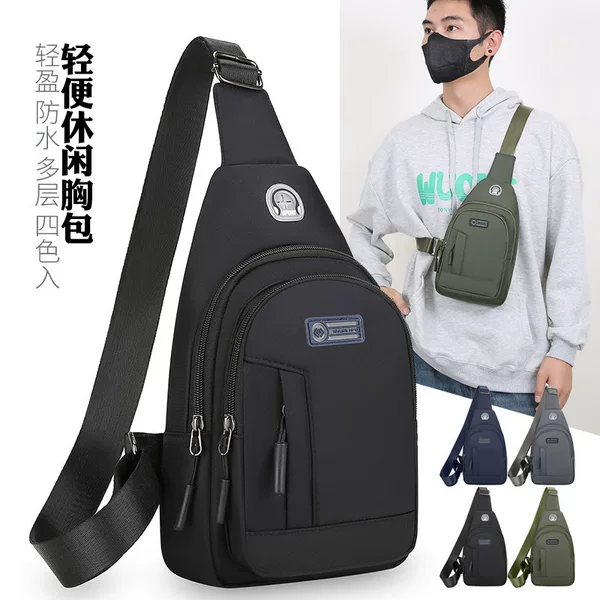 Chest Bag Cross-Border Outdoor Trendy Sports Crossbody Bag Oxford Cloth Casual Men's Bag Multifunctional Portable Travel Shoulder Bag