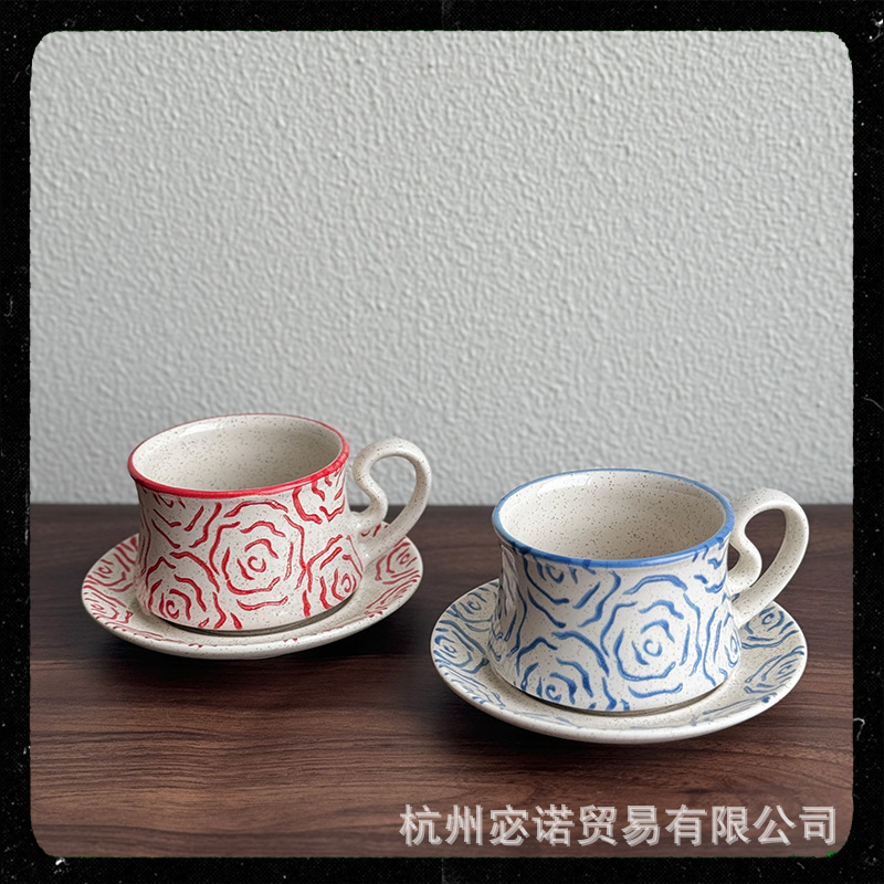 Medieval Style Designer Coffee Cup, High-End Exquisite Cup and Saucer Set, Ceramic Latte Cup, High-Looking Afternoon Tea Tableware Medieval Style Designer Coffee Cup, High-End Exquisite Cup and Saucer Set, Ceramic Latte Cup, High-Looking Afternoon Tea Tableware