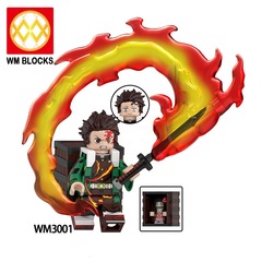 外贸货品WM6218动漫系列益智拼装积木人仔玩具OPP袋装