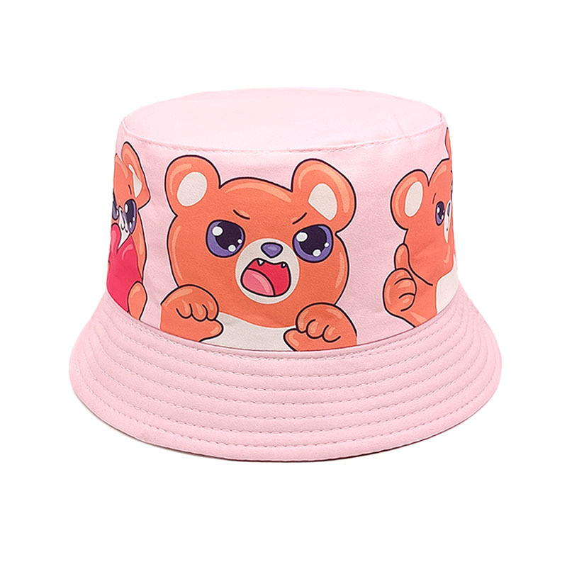 Children Unisex Cute Cartoon Bear Printing Bucket Hat display picture 6