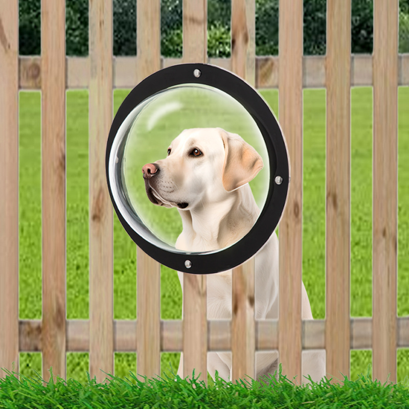 Transparent acrylic window plexiglass partition window semicircle cover pet fence window pet outdoor perspective window