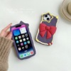 Apple, cartoon phone case, protective case pro with bow, iphone13, 13promax
