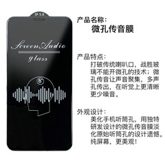微孔傳音 適用iPhone15鋼化膜蘋果14全屏防塵13 12 11pro玻璃貼膜