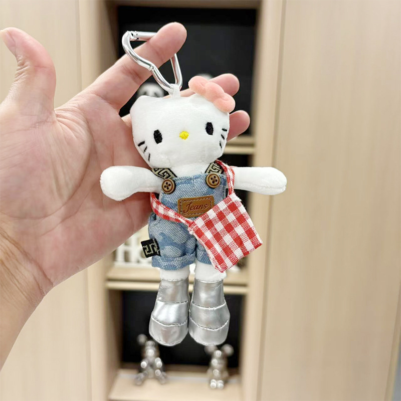 长腿kitty毛绒挂件玩偶可爱kt猫书包包包挂饰钥匙扣娃娃公仔批发|undefined
