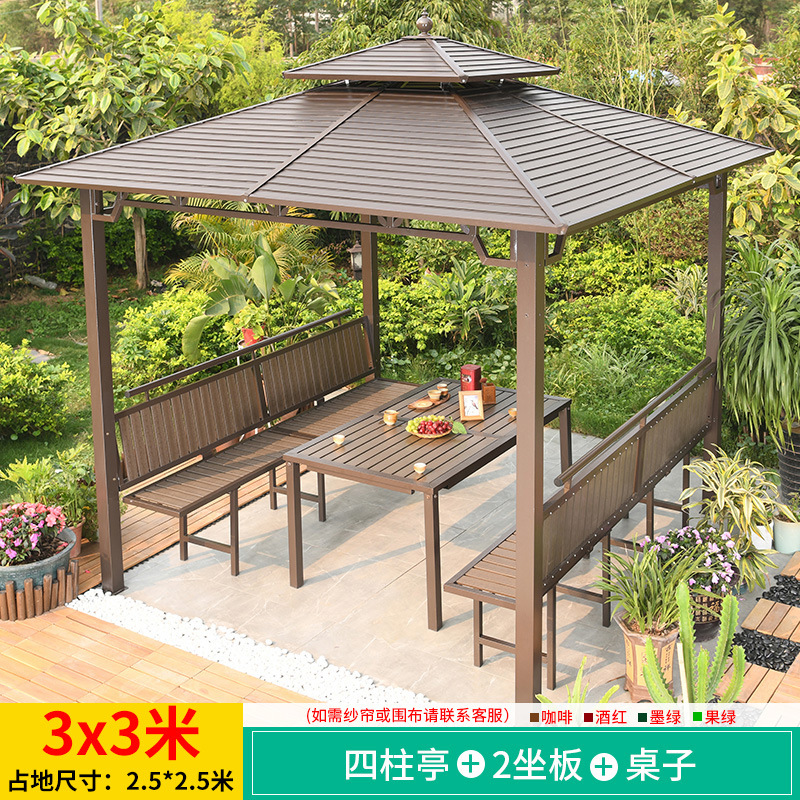 Pabellón al aire libre techo galvanizado pabellón tienda de campaña villa patio jardín terraza punto escénico ocio sombrilla gran cobertizo