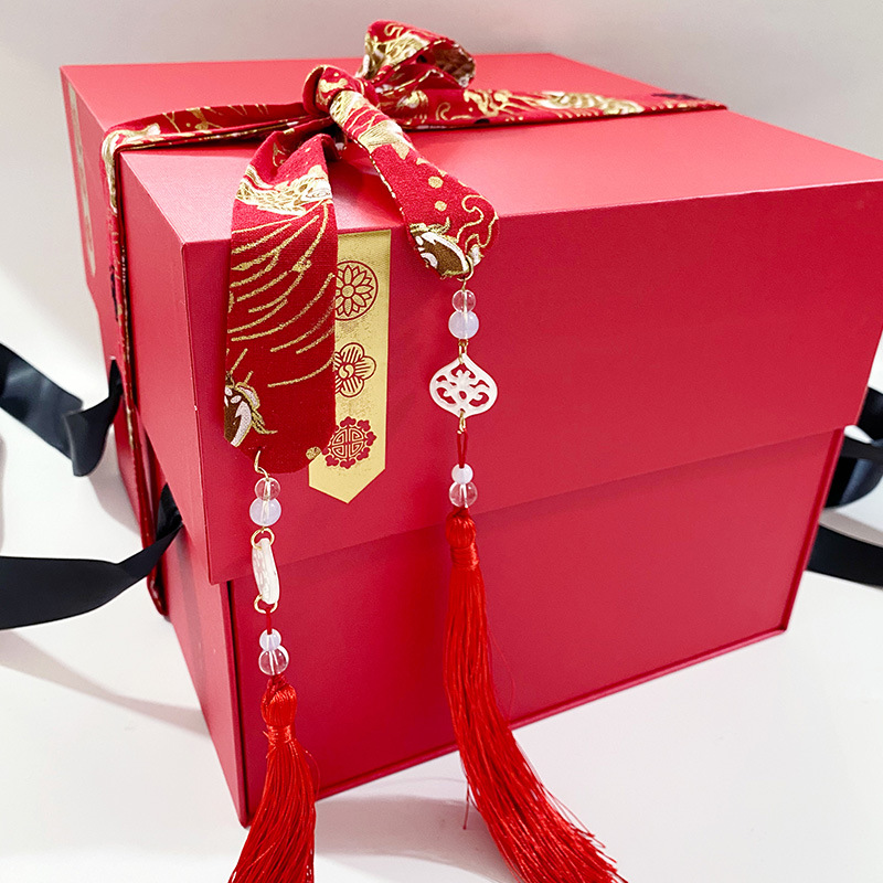 Festival de Medio Otoño Día Nacional flor pastel de Luna caja de regalo caja de Ethernet cuadrado estilo chino plegable caja de flores diseño floral regalo festivo