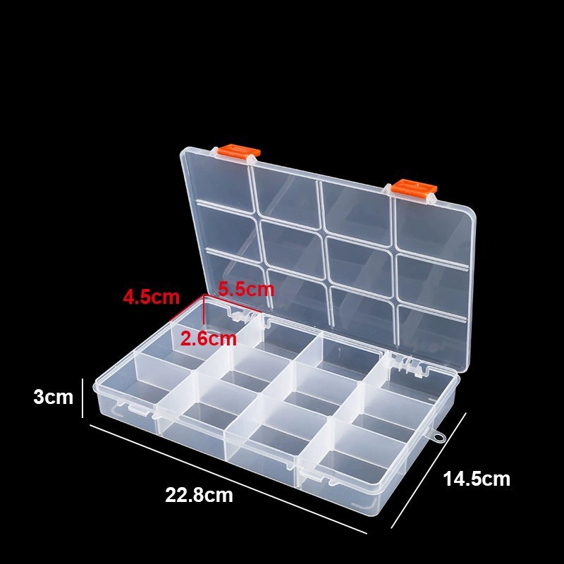 tornillo herramienta de piezas de hardware transparente pp caja divisoria caja de piezas electrónicas de plástico directo fábrica