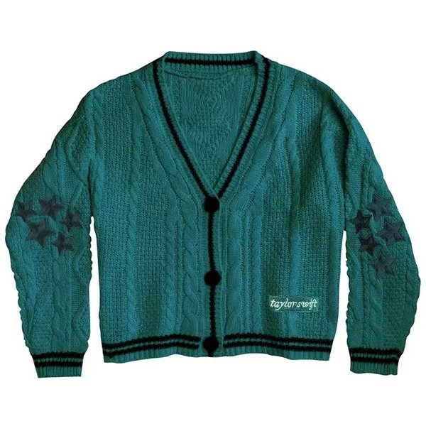 Cárdigan de mujer con cuello en v y botones de punto suave holgado_voghion.com