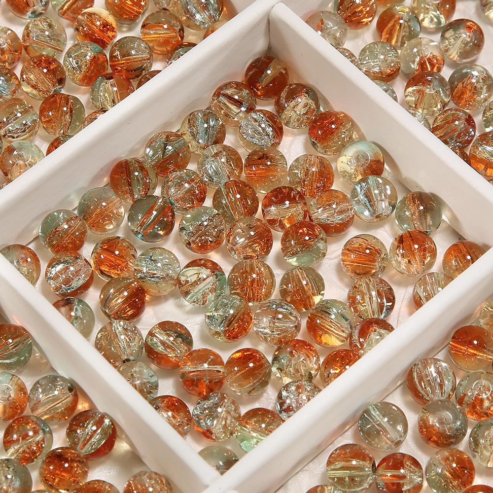 10 ミリメートル [ビッグフィッシュベゴニア] アイスクラック爆発ビーズガラスビーズ手作り diy ブレスレットビーズジュエリーアクセサリー素材